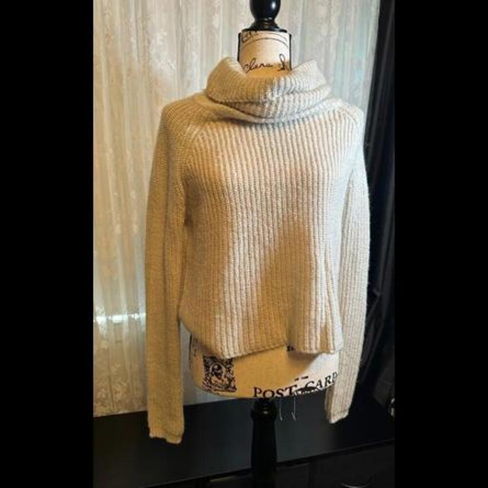 Love Crazy Cozy Knit Cowl Neck Sweater – Beige, Size Small